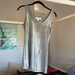 Micheal Kors gray shiny tank top small